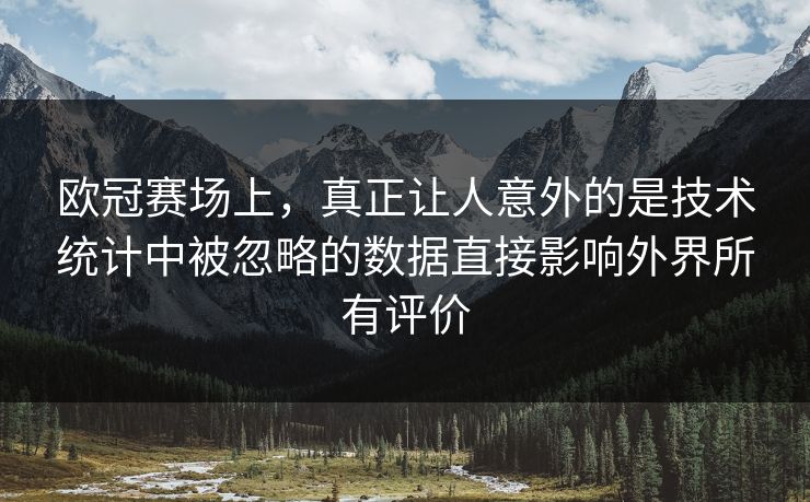 欧冠赛场上，真正让人意外的是技术统计中被忽略的数据直接影响外界所有评价  第1张