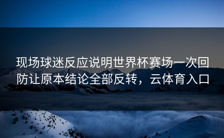现场球迷反应说明世界杯赛场一次回防让原本结论全部反转，云体育入口  第1张